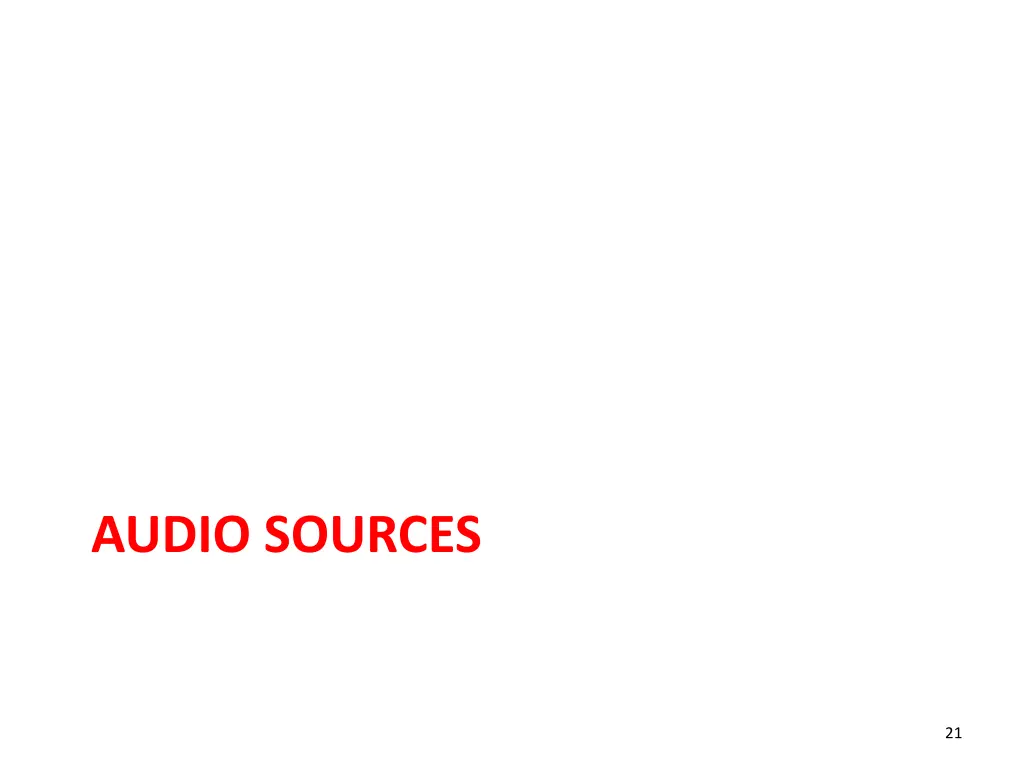 audio sources