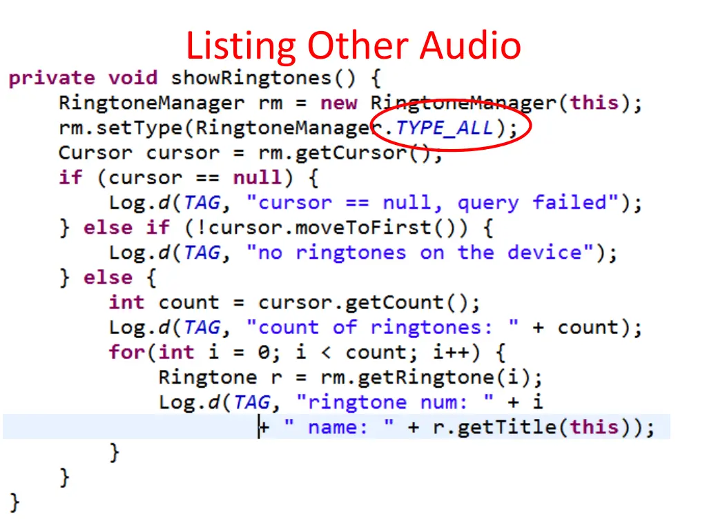 listing other audio