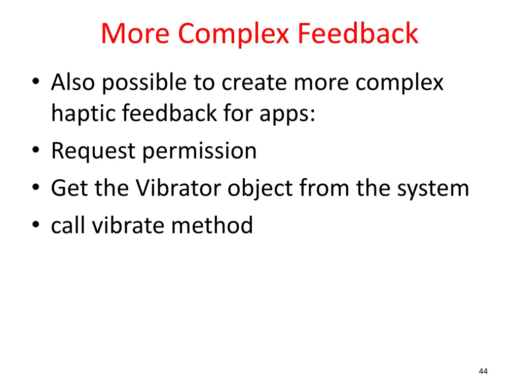 more complex feedback