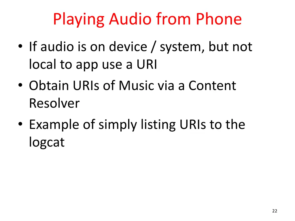 playing audio from phone