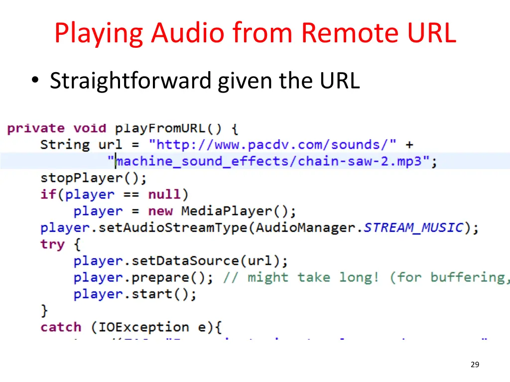 playing audio from remote url