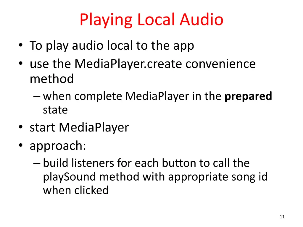 playing local audio