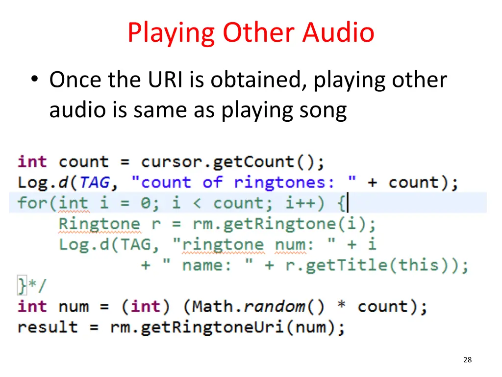 playing other audio