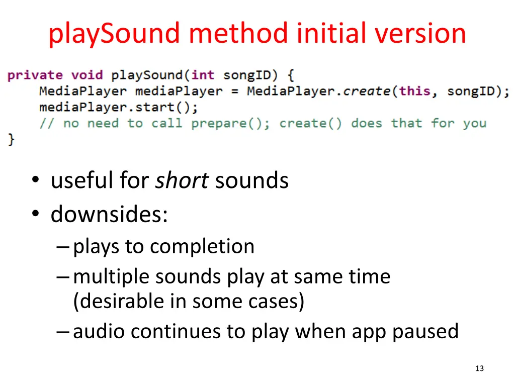 playsound method initial version