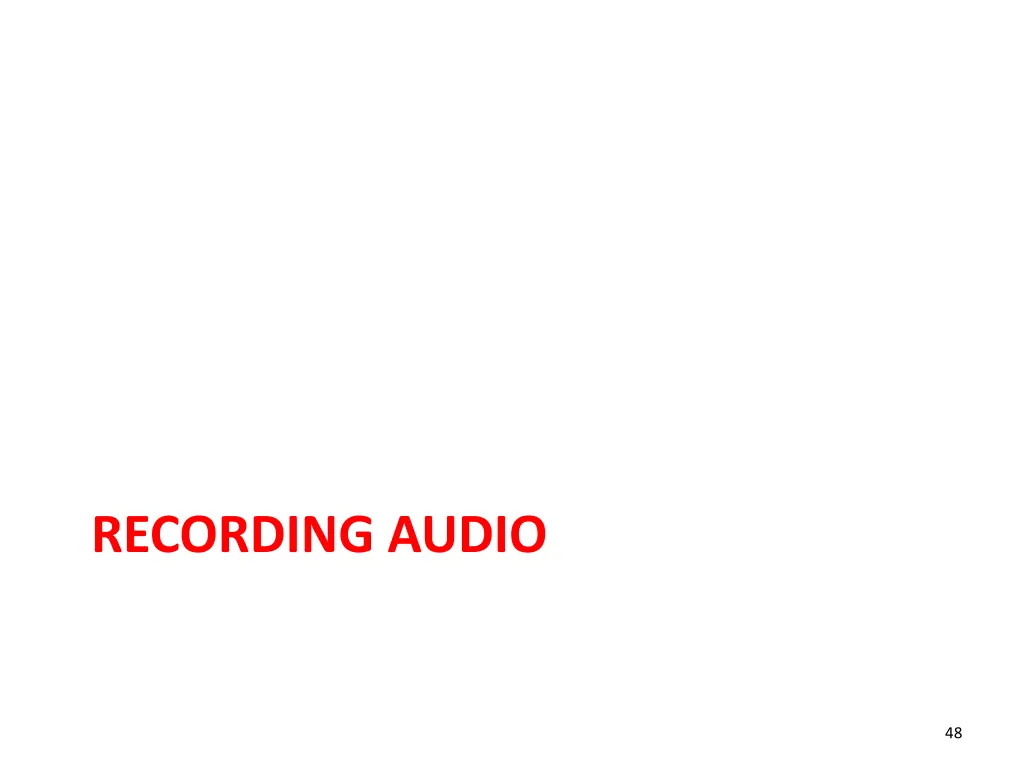 recording audio