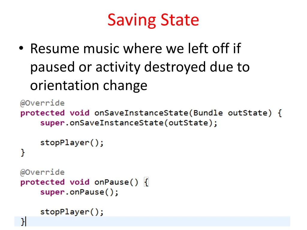 saving state