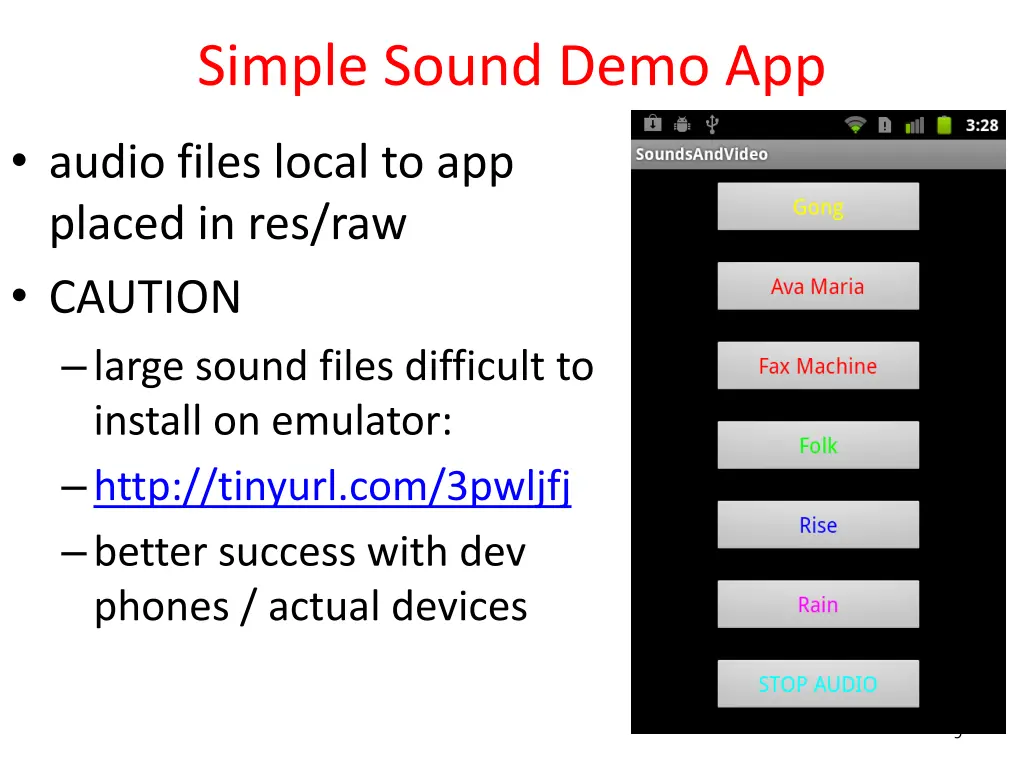 simple sound demo app