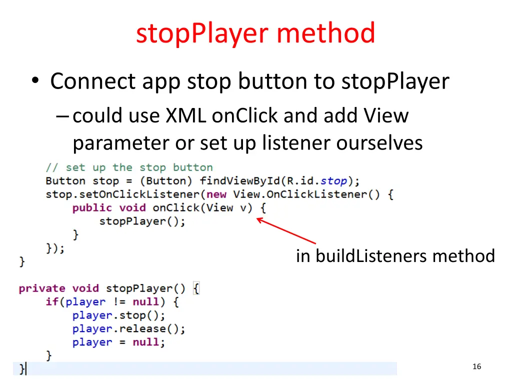 stopplayer method