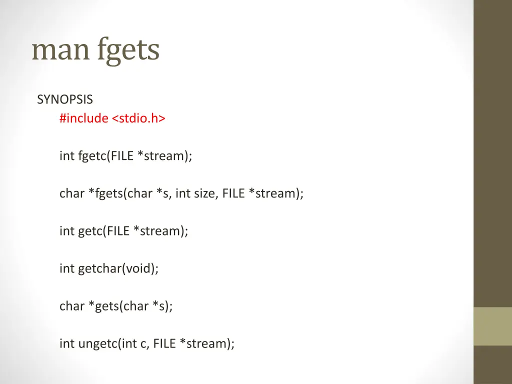 man fgets 2