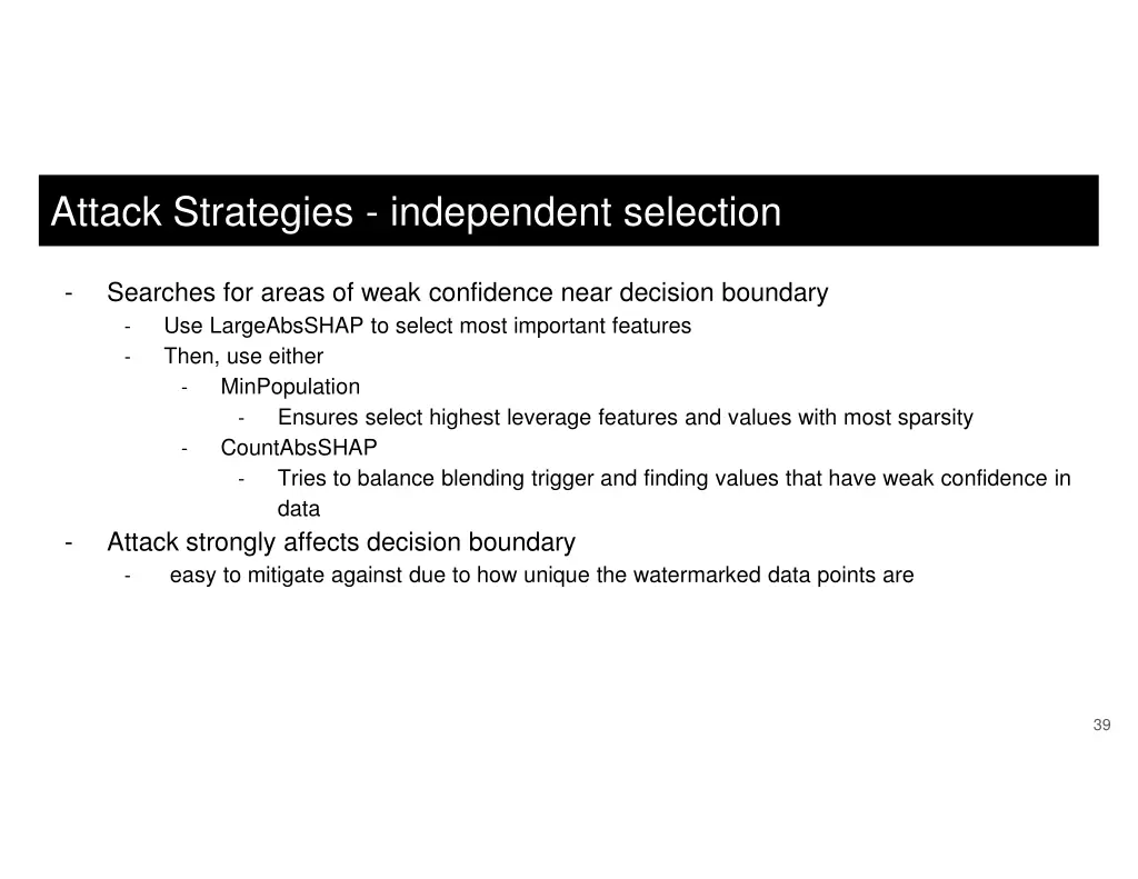 attack strategies independent selection