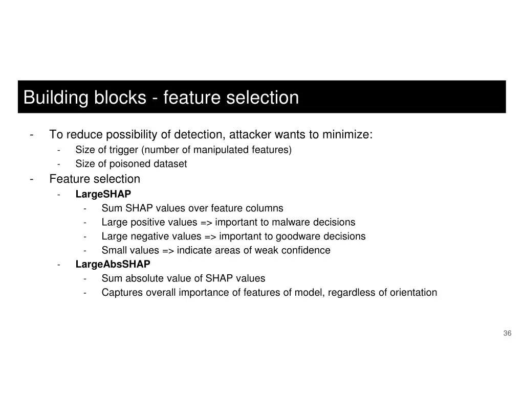 building blocks feature selection