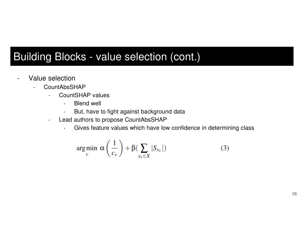 building blocks value selection cont