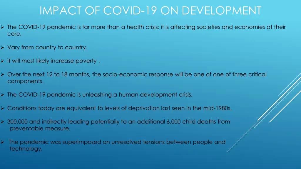 impact of covid 19 on development