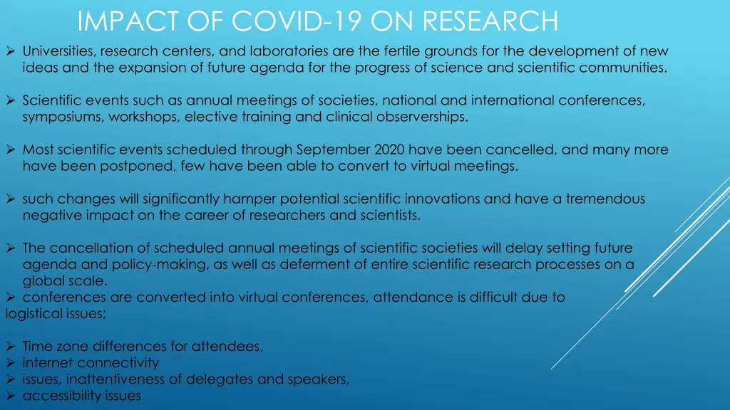 impact of covid 19 on research universities
