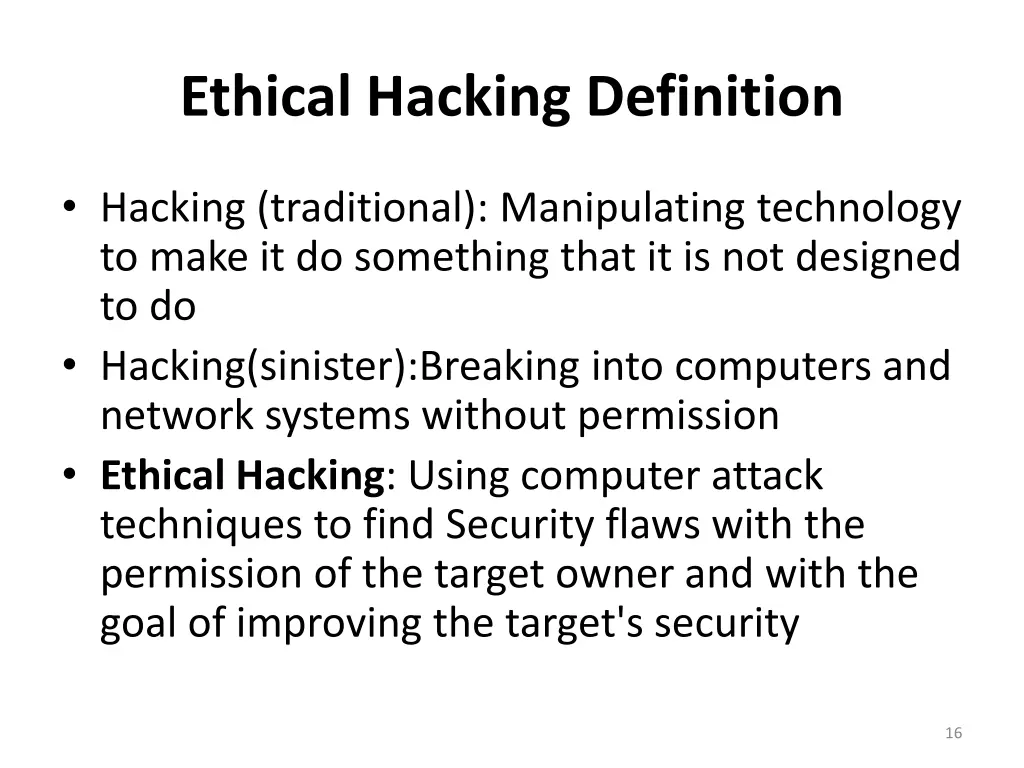 ethical hacking definition