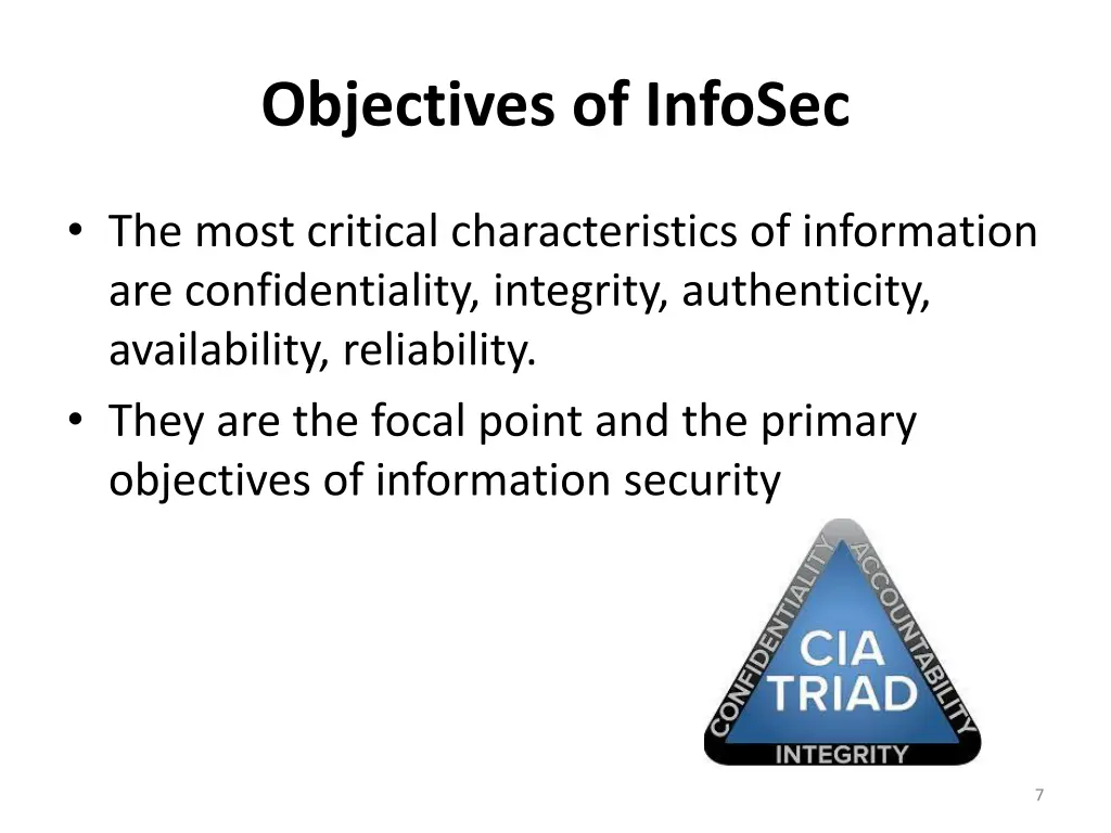 objectives of infosec
