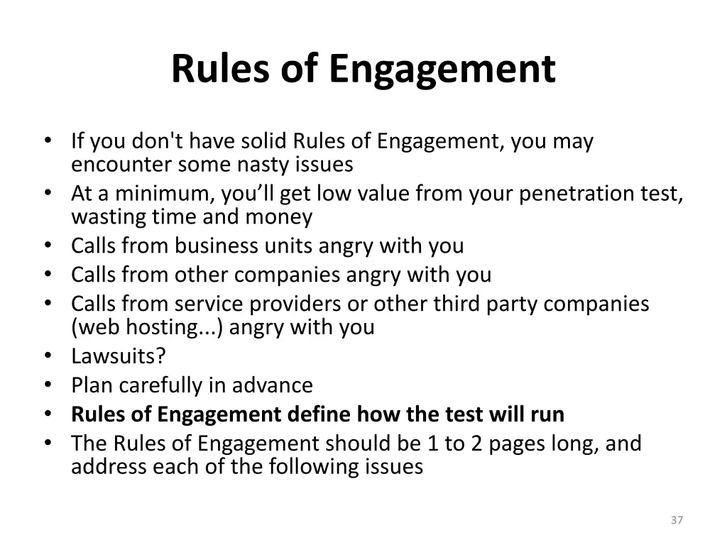 rules of engagement