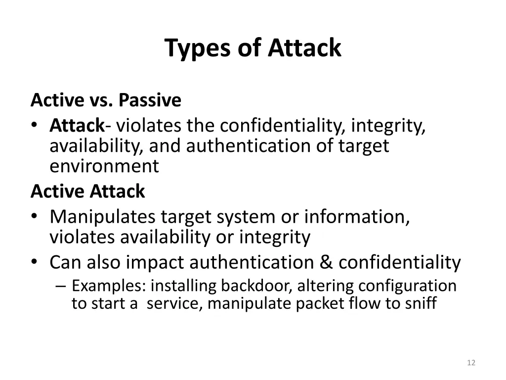 types of attack
