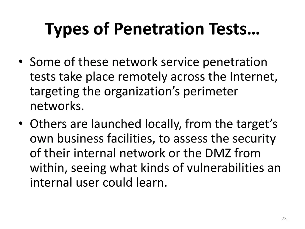 types of penetration tests 1