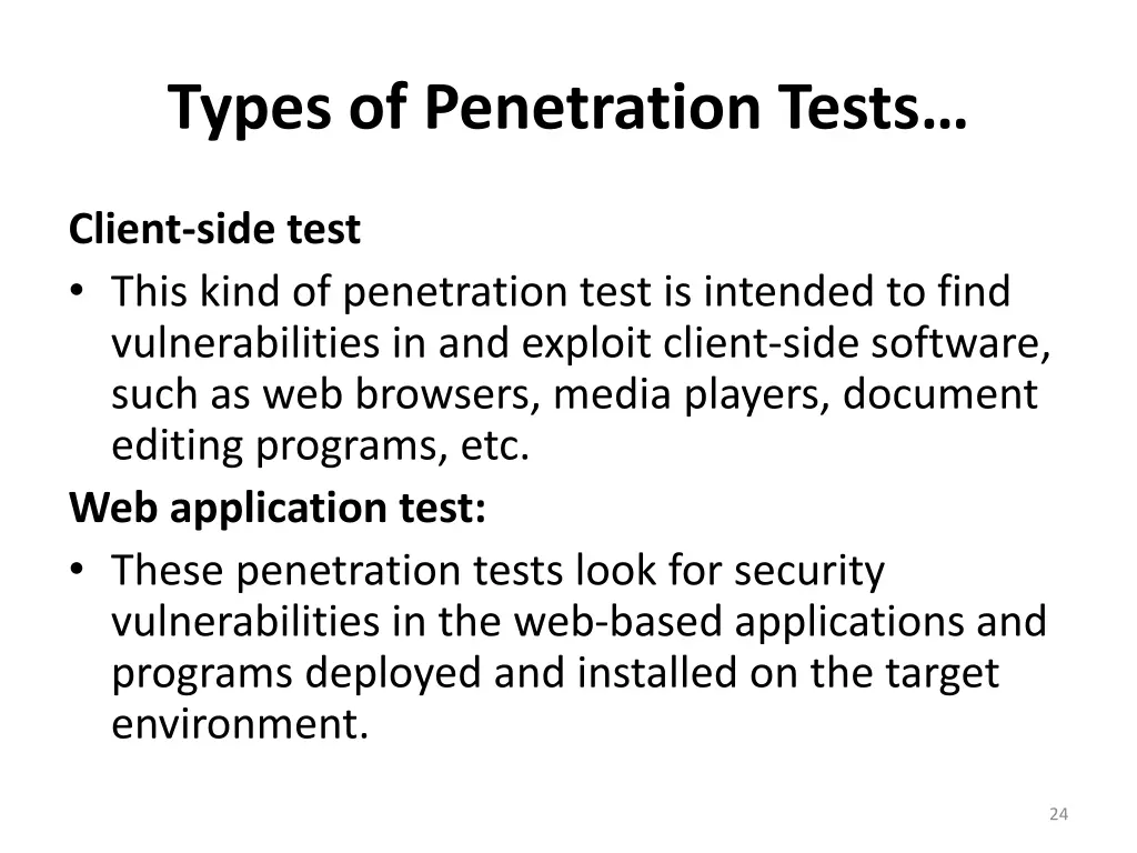 types of penetration tests 2