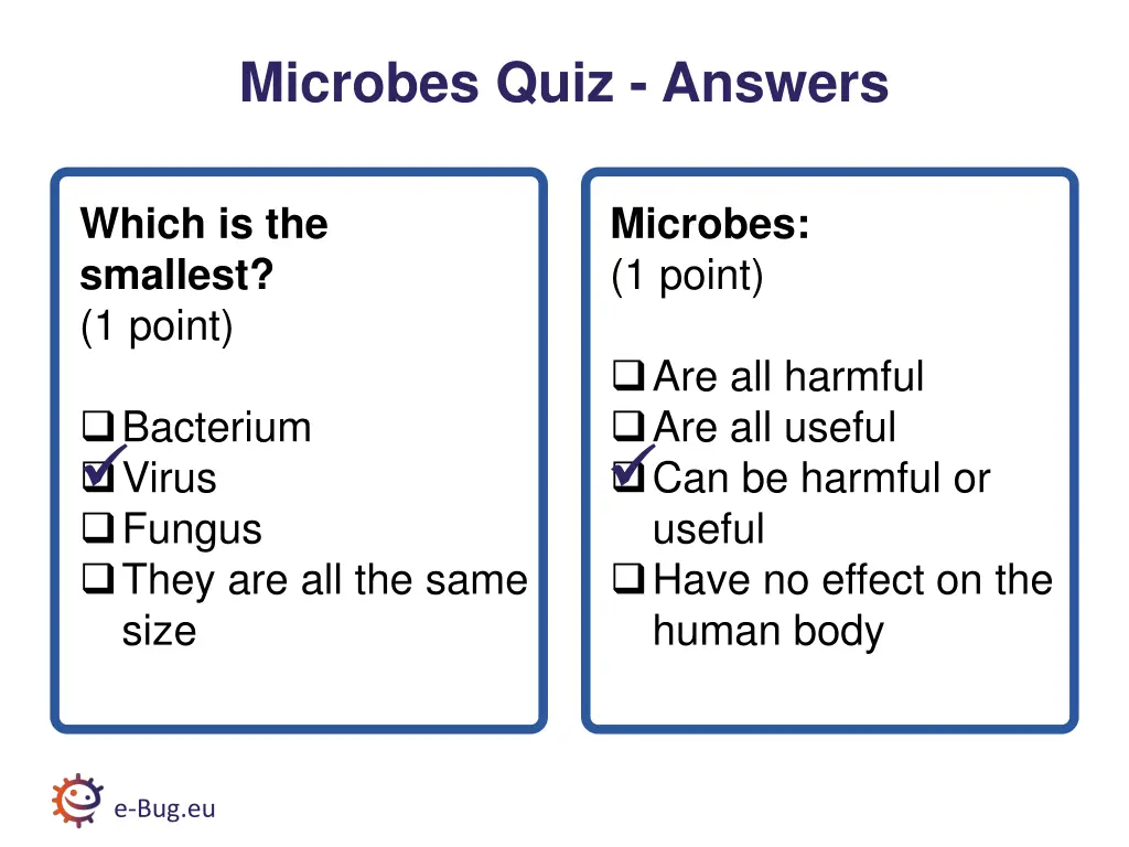microbes quiz answers 2