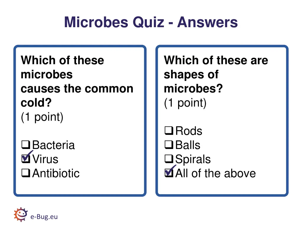microbes quiz answers 3