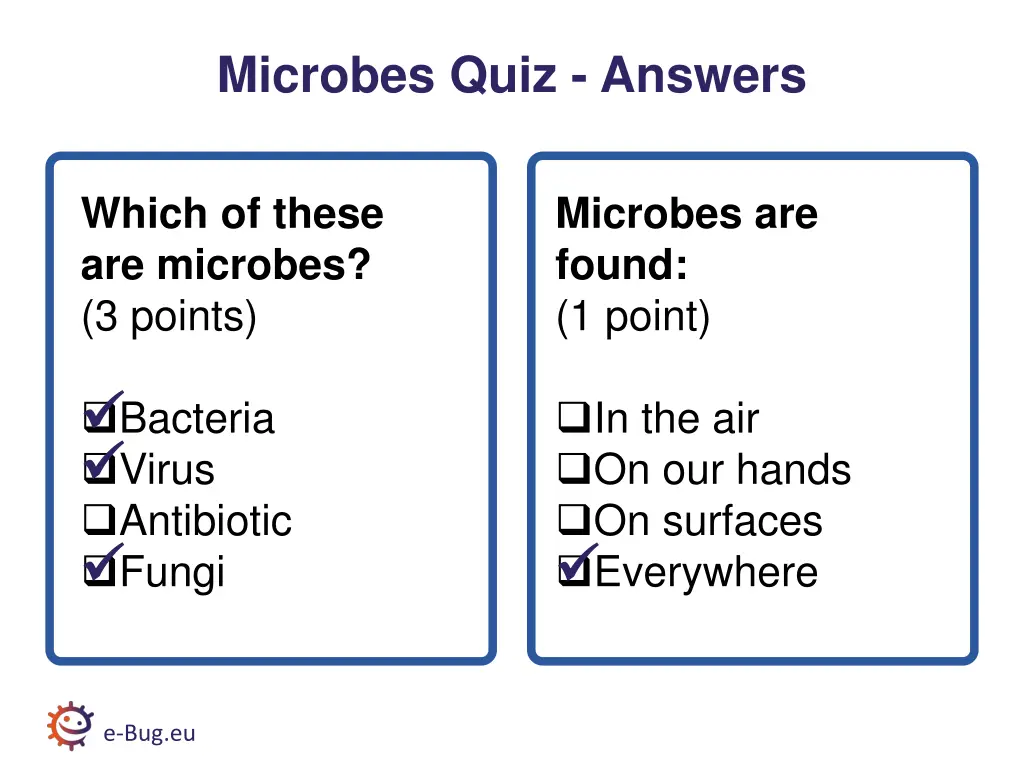 microbes quiz answers