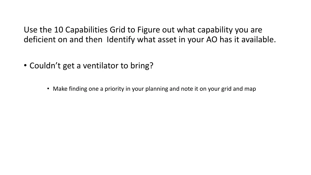 use the 10 capabilities grid to figure out what