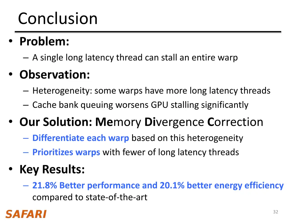 conclusion problem a single long latency thread