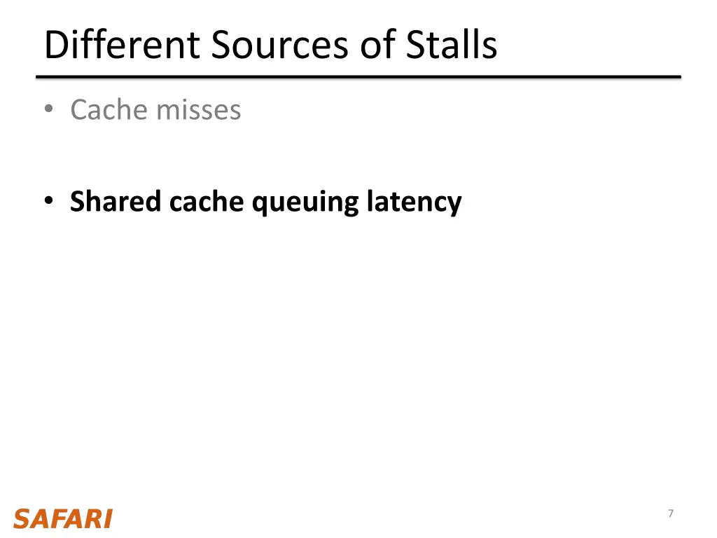 different sources of stalls 1
