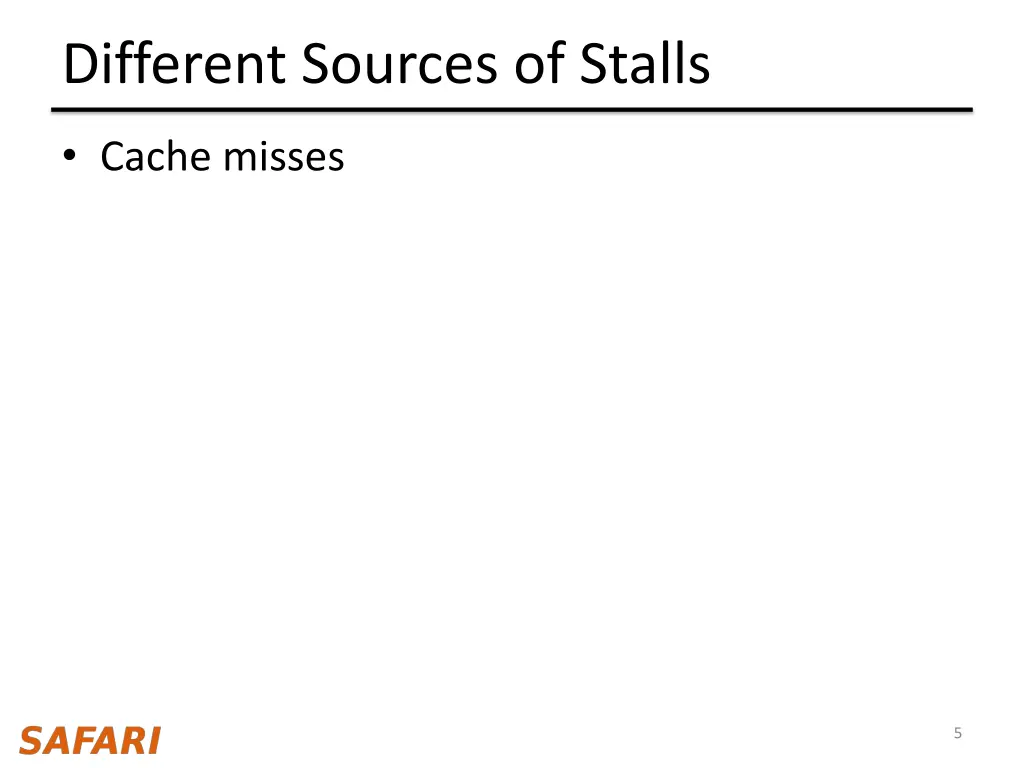 different sources of stalls