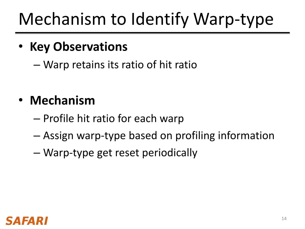 mechanism to identify warp type 2