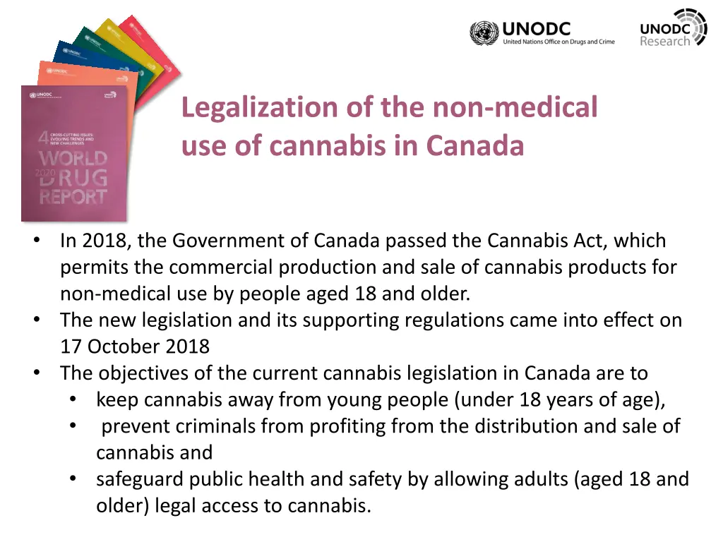 legalization of the non medical use of cannabis