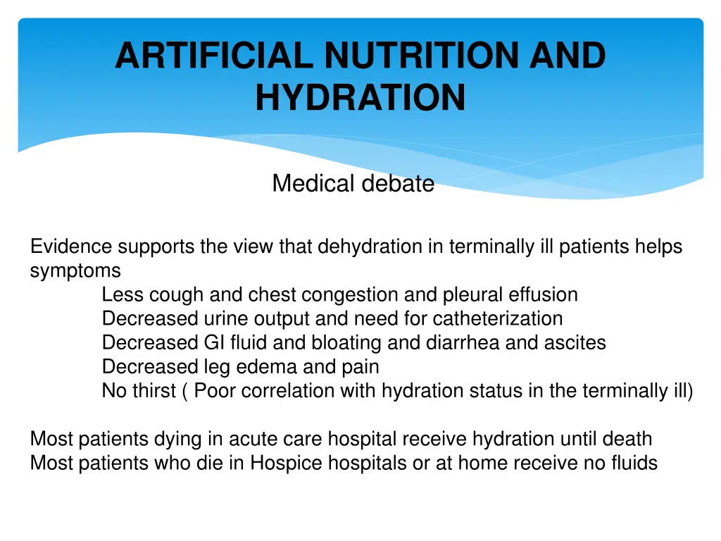artificial nutrition and hydration