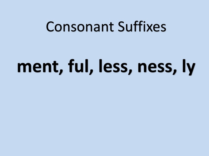 consonant suffixes