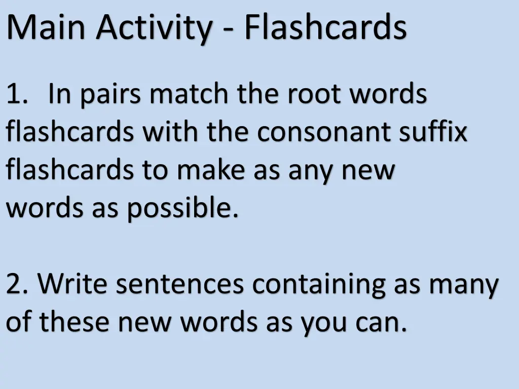 main activity flashcards