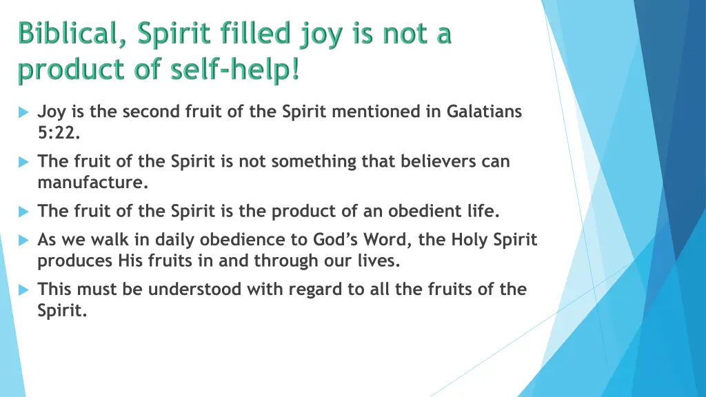 joy is the second fruit of the spirit mentioned