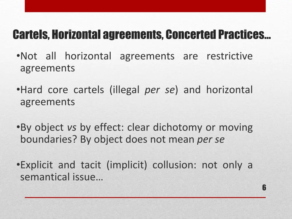 cartels horizontal agreements concerted practices 1