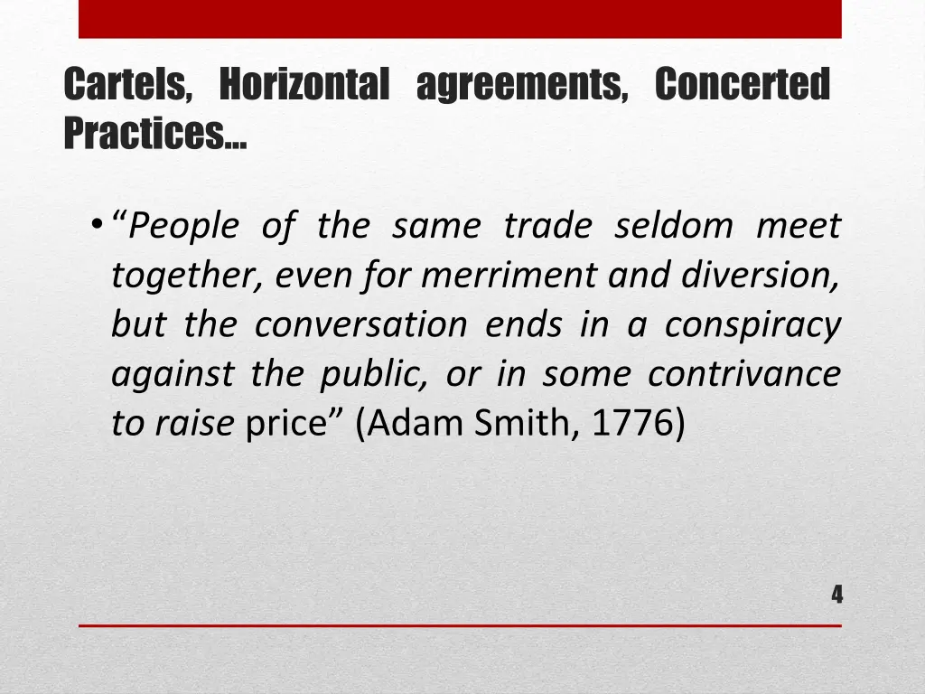 cartels horizontal agreements concerted practices