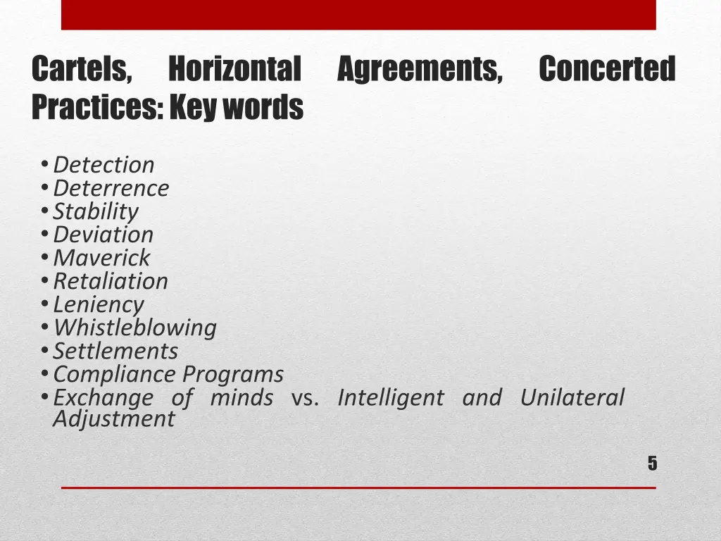 cartels practices key words