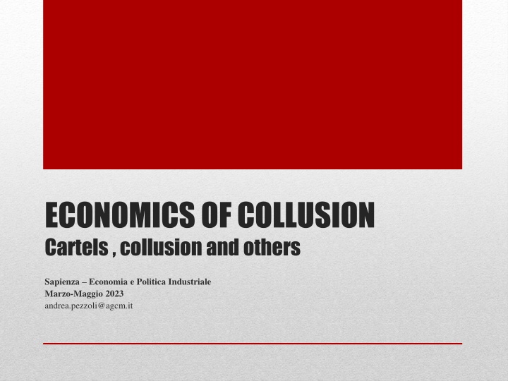 economics of collusion cartels collusion