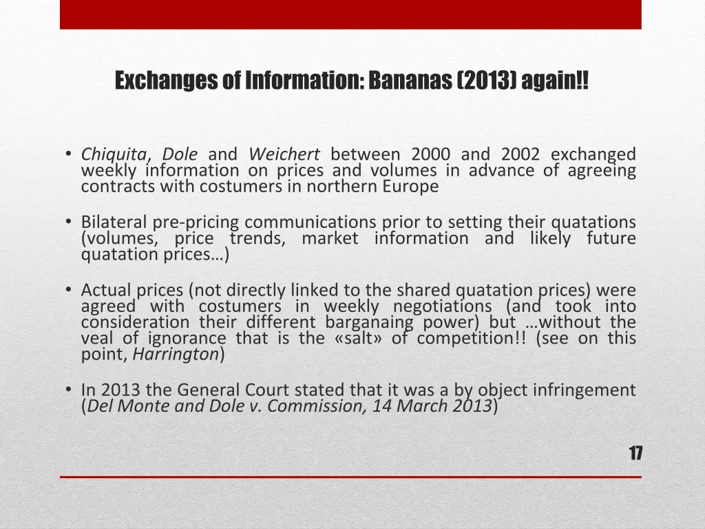 exchanges of information bananas 2013 again