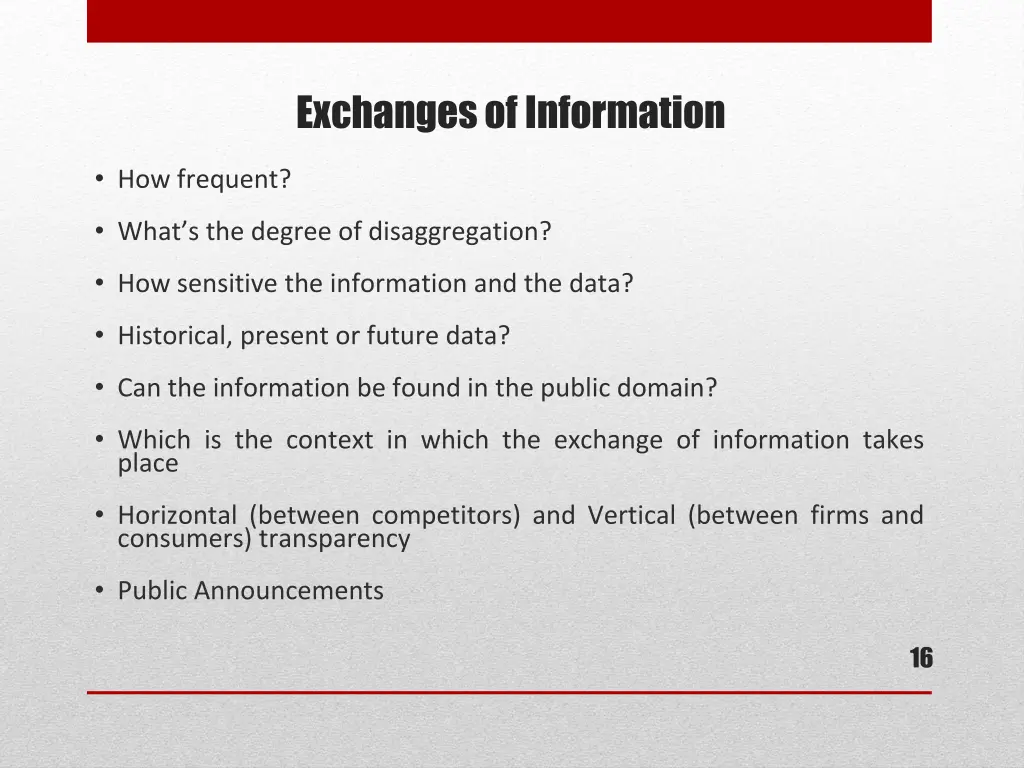 exchanges of information