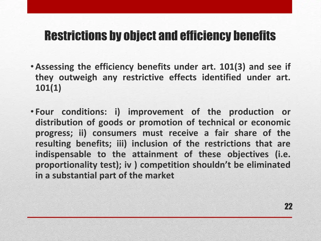 restrictions by object and efficiency benefits