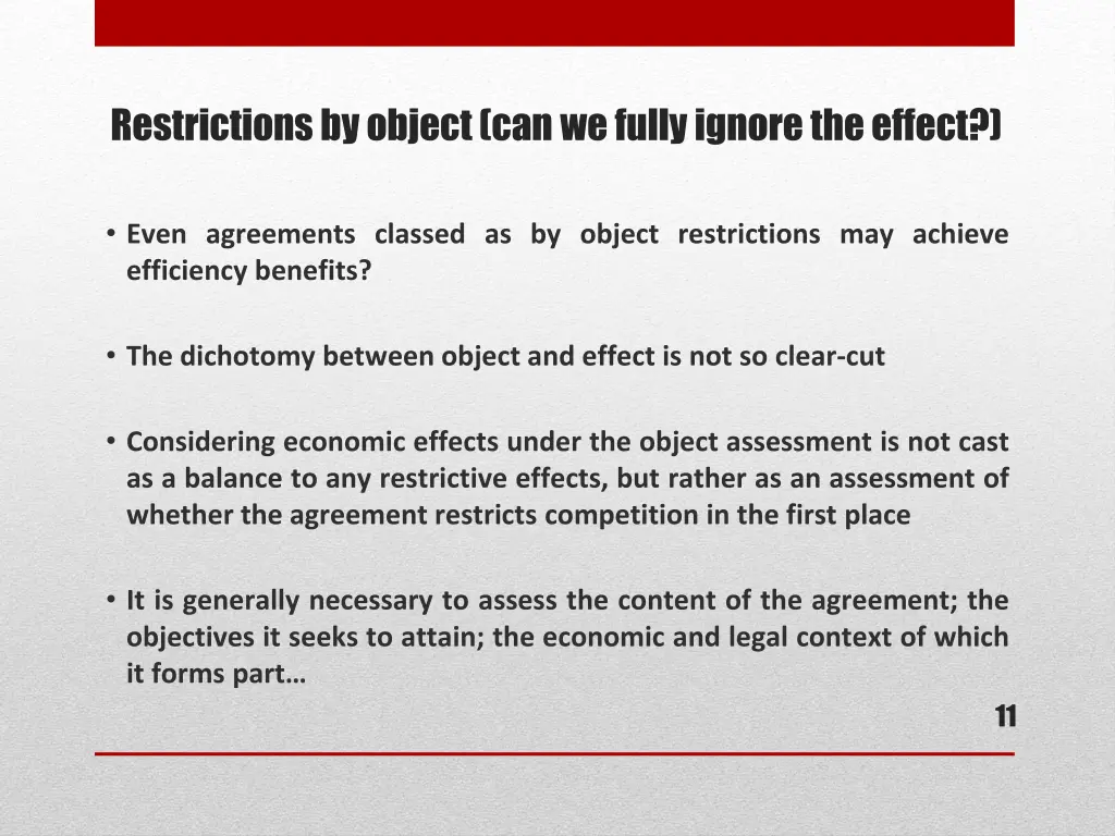 restrictions by object can we fully ignore