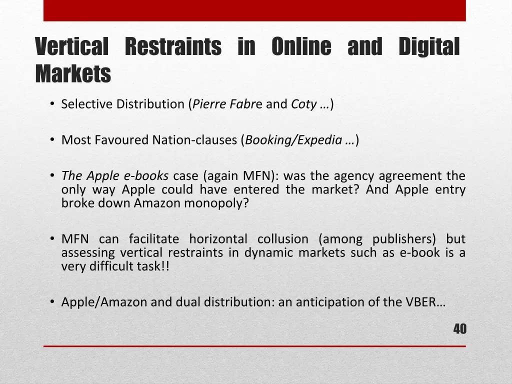 vertical restraints in online and digital markets