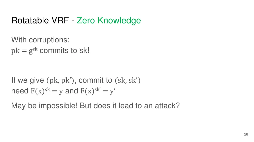 rotatable vrf zero knowledge 1