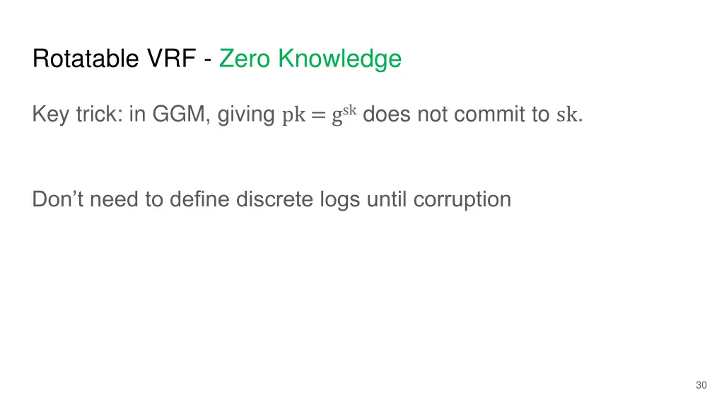 rotatable vrf zero knowledge 3