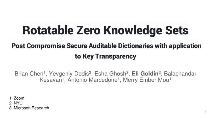 rotatable zero knowledge sets