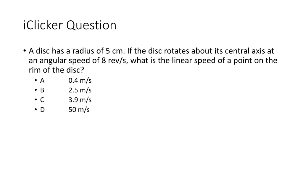 iclicker question